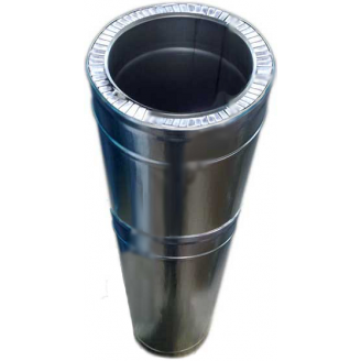 Труба дымоходная двустенная термоизоляционная с нержавеющей стали 0,6 мм 1 м